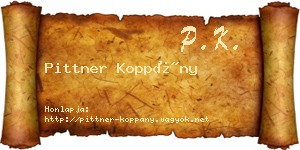 Pittner Koppány névjegykártya